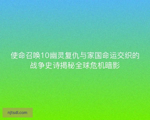 使命召唤10幽灵复仇与家国命运交织的战争史诗揭秘全球危机暗影